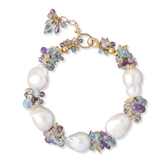 Pearl & Gemstone Bouquet Bracelet