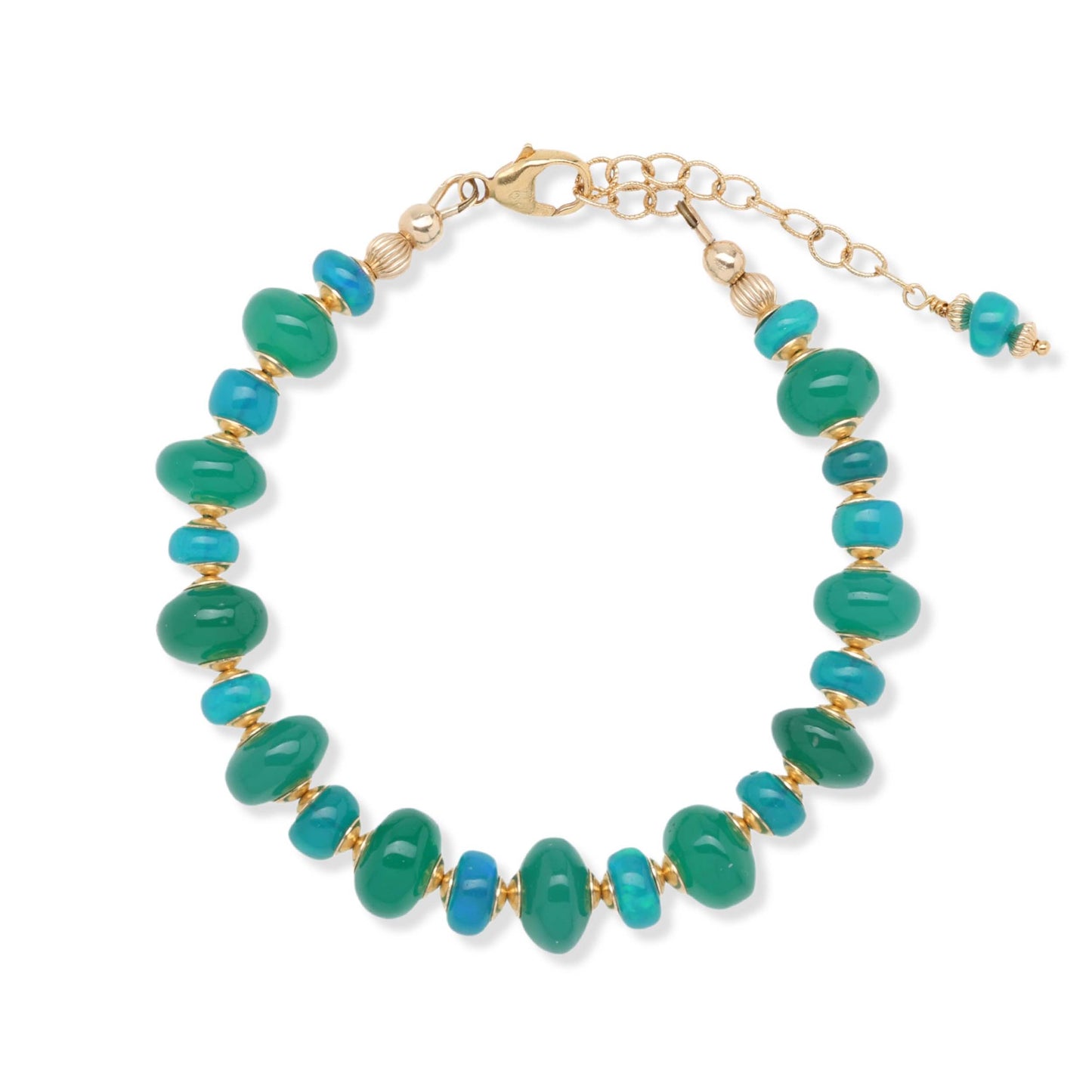 Green Onyx and Blue Opal Bracelet
