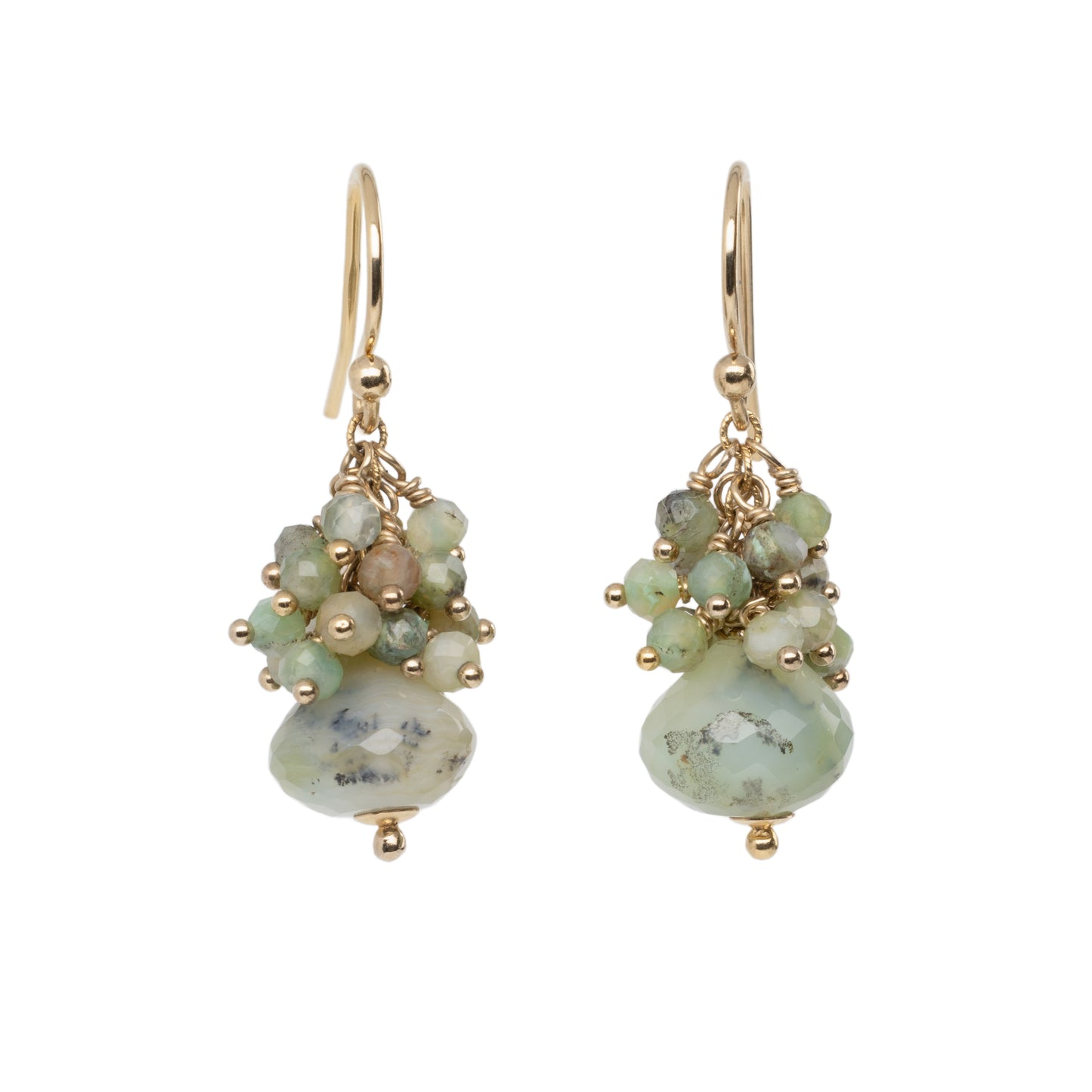 Peruvian Opal Cluster Drop Earrings