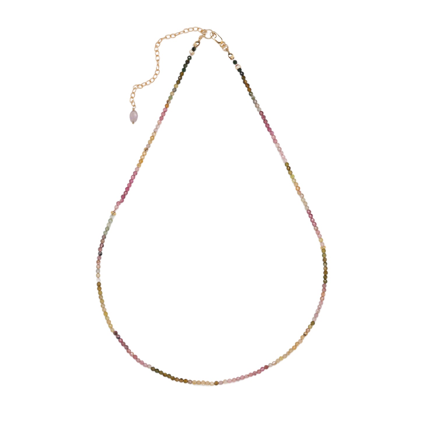 Tiny Beaded Mixed Tourmaline Necklace