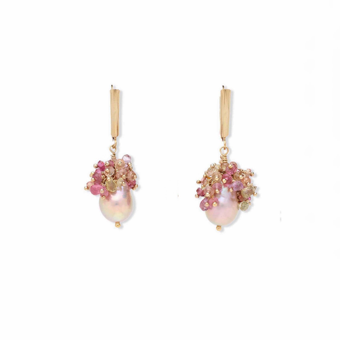 Pearl and Gemstone Sunrise Cascade Earrings