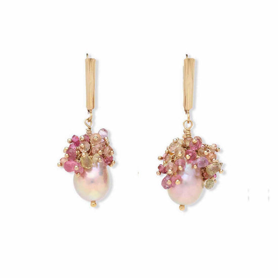 Pearl and Gemstone Sunrise Cascade Earrings