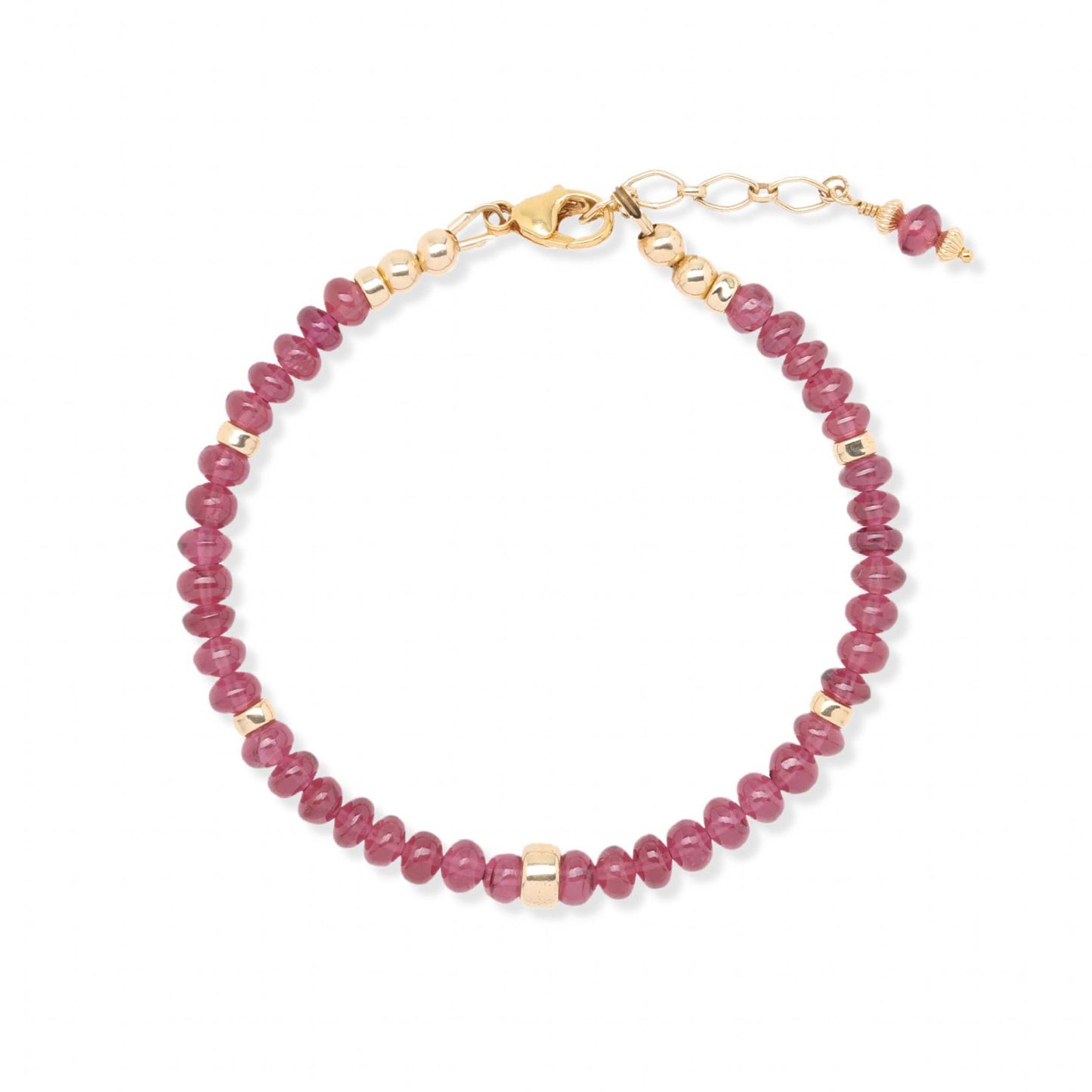 Pink Tourmaline and Gold Bracelet