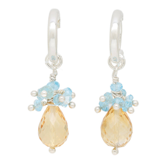 Citrine and Blue Topaz Earrings