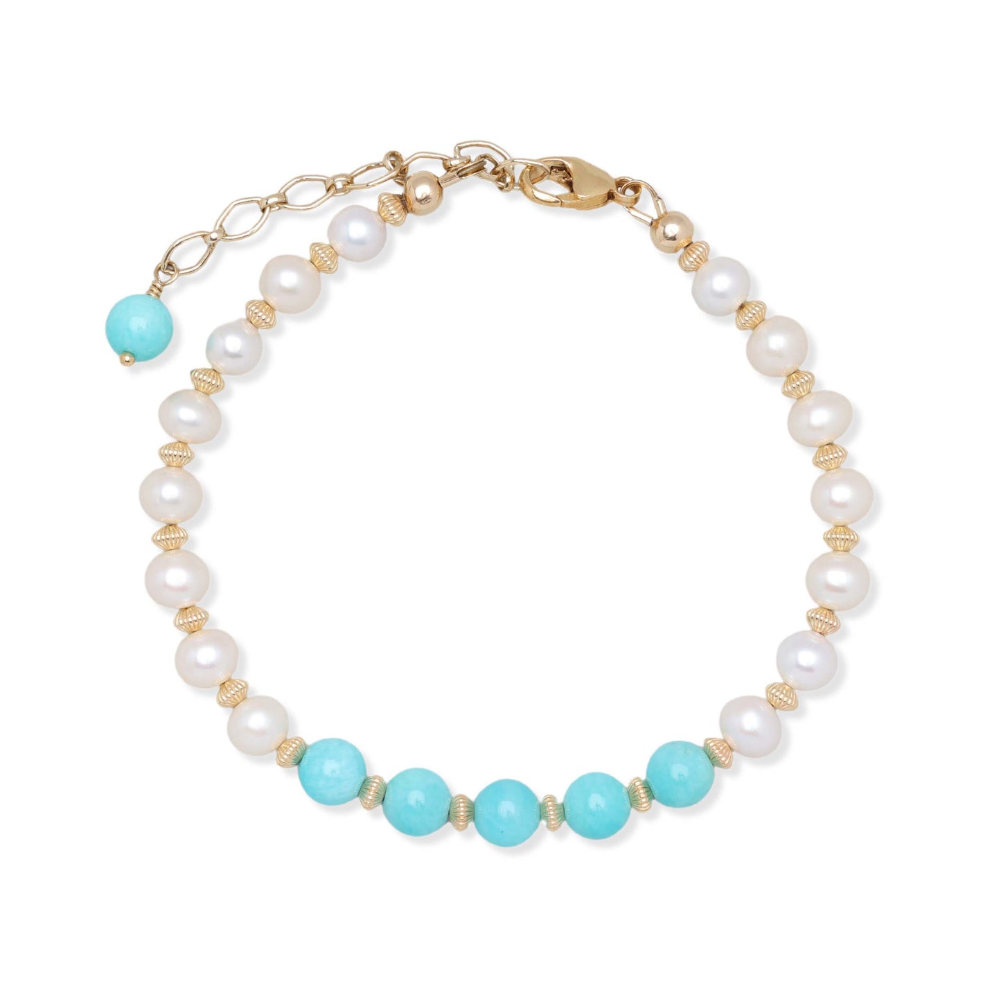 Pearl and Amazonite  Bracelet