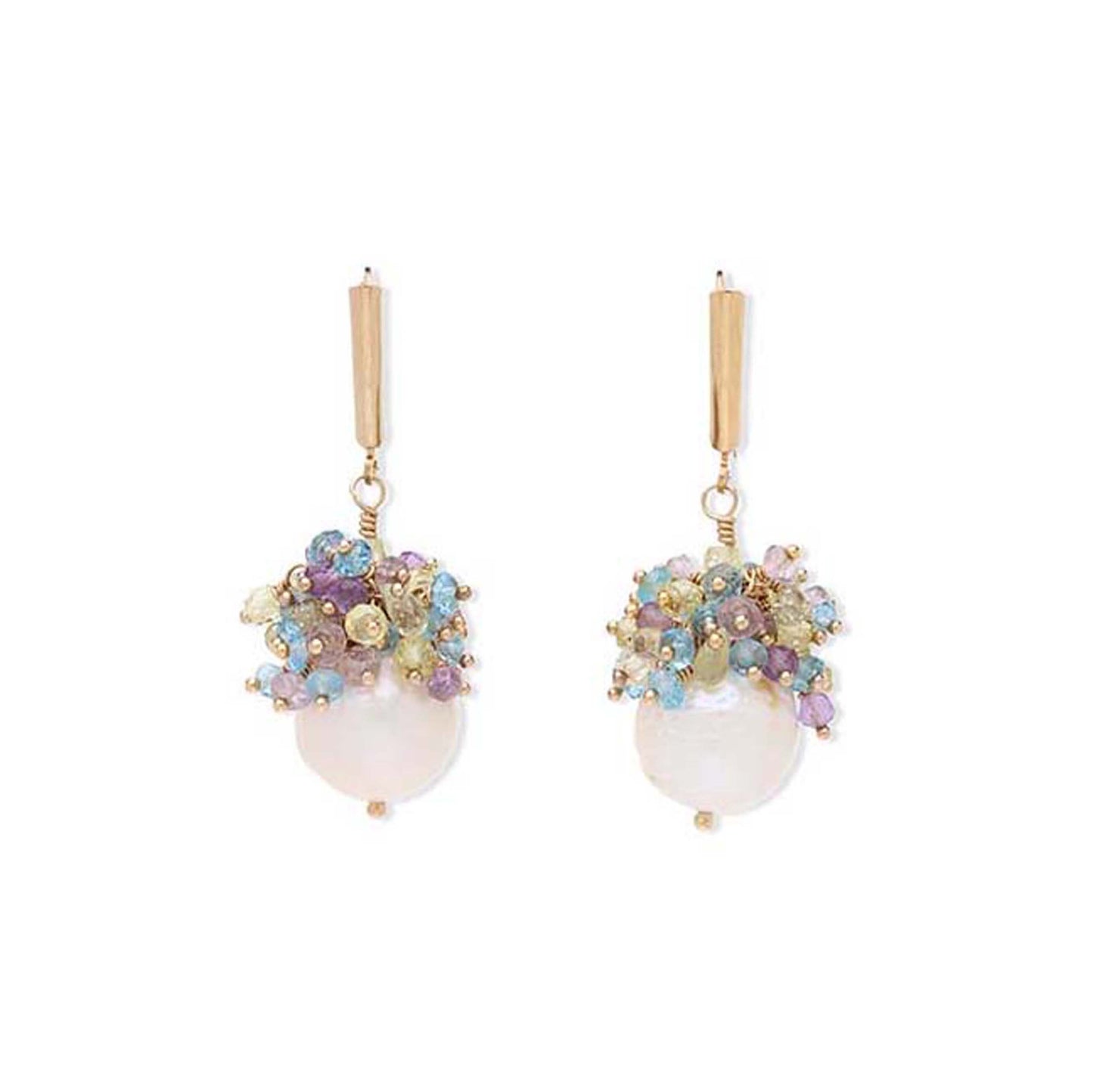 Kasumi Pearl and Mixed Gemstone Luxe Earrings